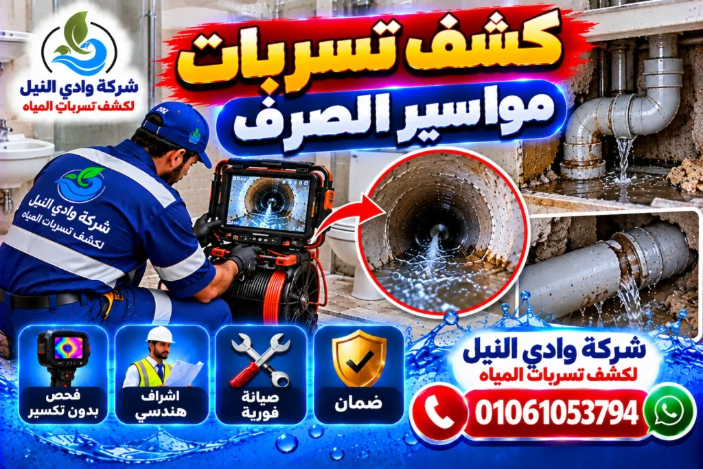 كشف تسربات مواسير الصرف الصحي