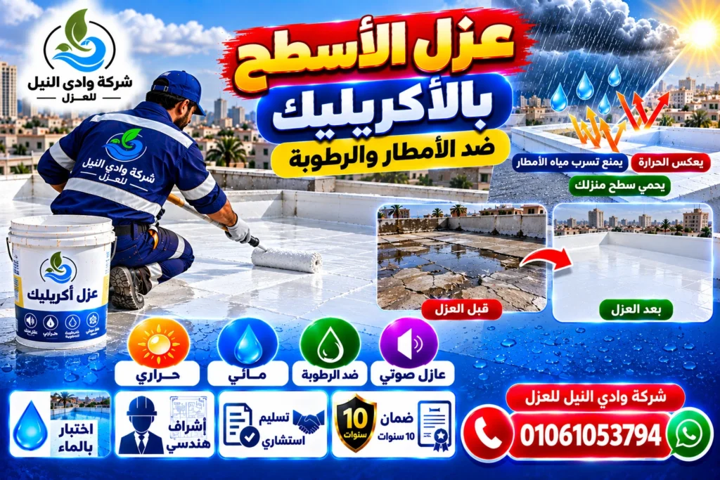 عزل الأسطح بالأكريليك ضد الأمطار والرطوبة