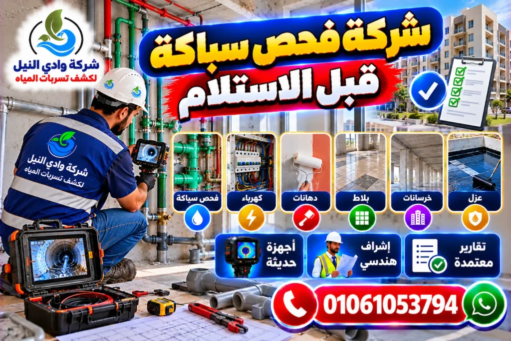 شركة فحص سباكة قبل الاستلام
